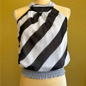 XOXO Black and White Striped Blouse